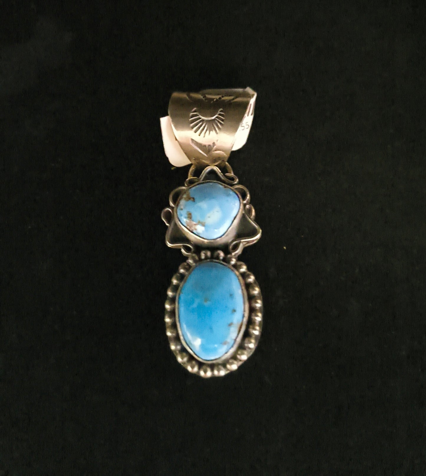 Golden Hills Turquoise Pendant by Terrel Nez, Sr. Navajo (13mm Bale)