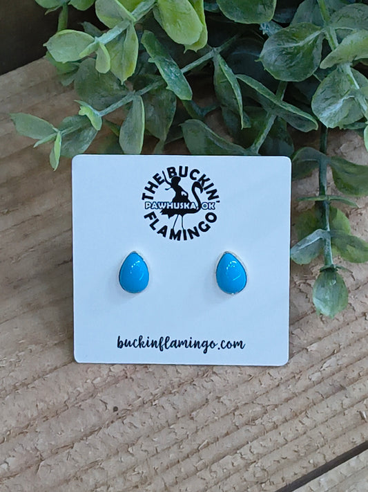 Sleeping Beauty Turquoise Teardrop Post