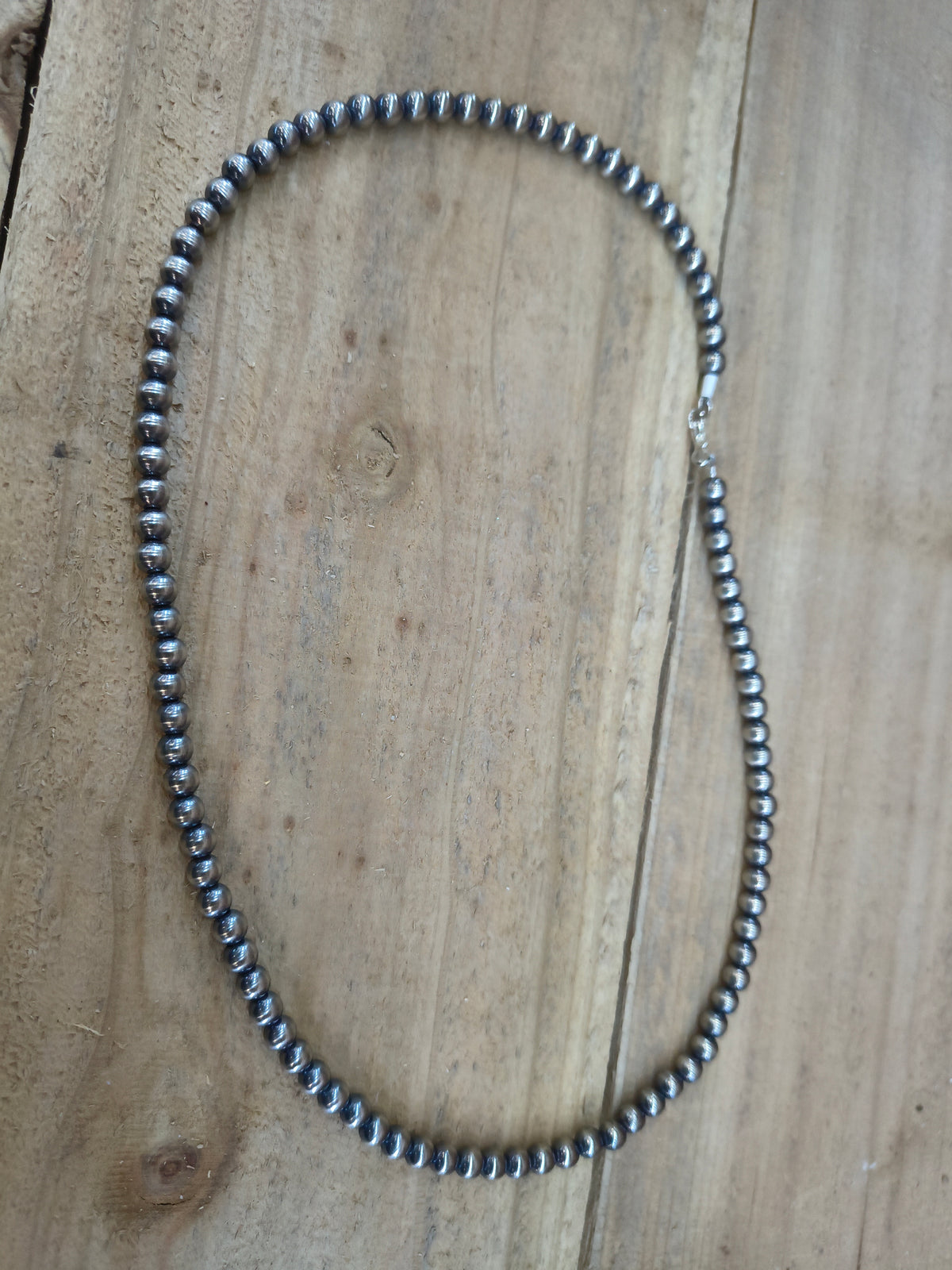 22” 6mm Navajo Style Pearl Necklace Strung by Louise Joe, Navajo