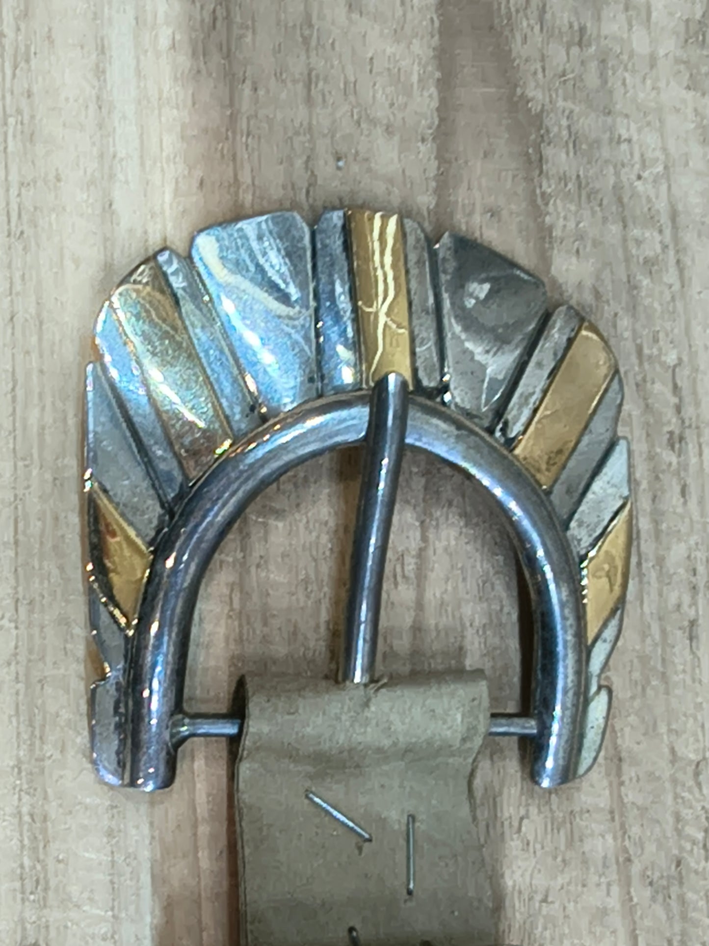 3 Pc. Buckle Set Sterling and 14K Gold by JL