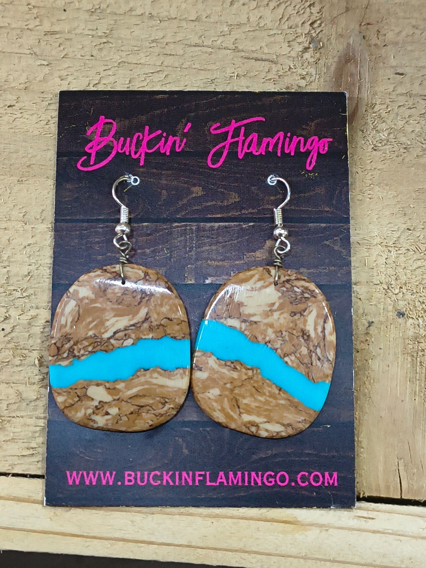 Boulder Ribbon Turquoise Slab Earring