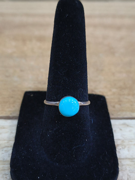 Round Turquoise Ring by Angie Rosetta, Zuni