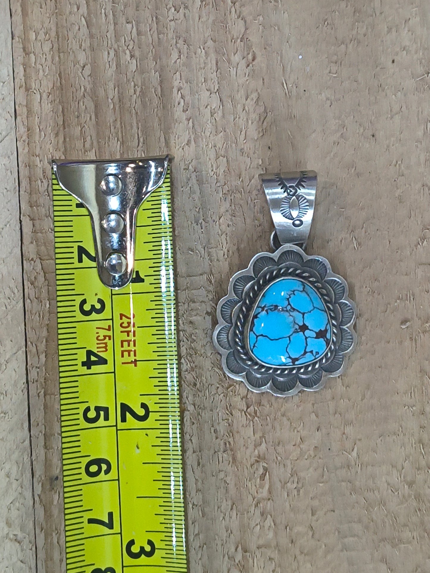 Egyptian Turquoise Pendant with 9mm Bale by John Nelson, Navajo