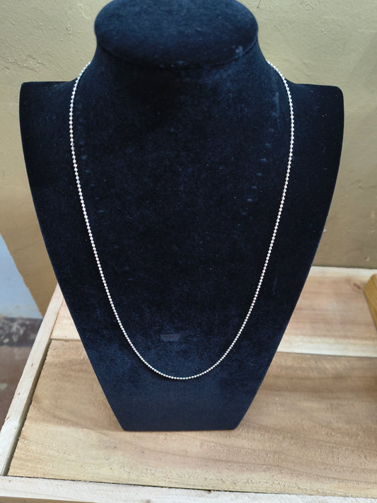24" Sterling Silver Faceted Chain