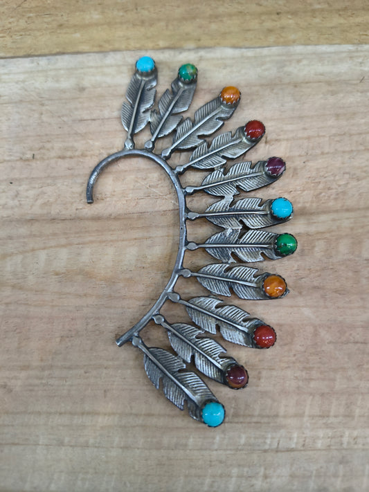 Feather Native Head Dress Earring Cuff