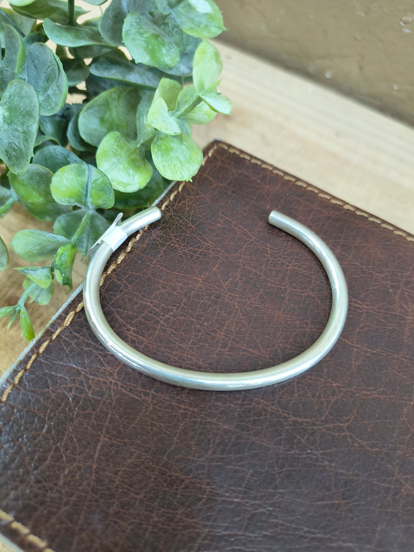 6"-7" Round Wire Cuff by Elaine Tahe, Navajo