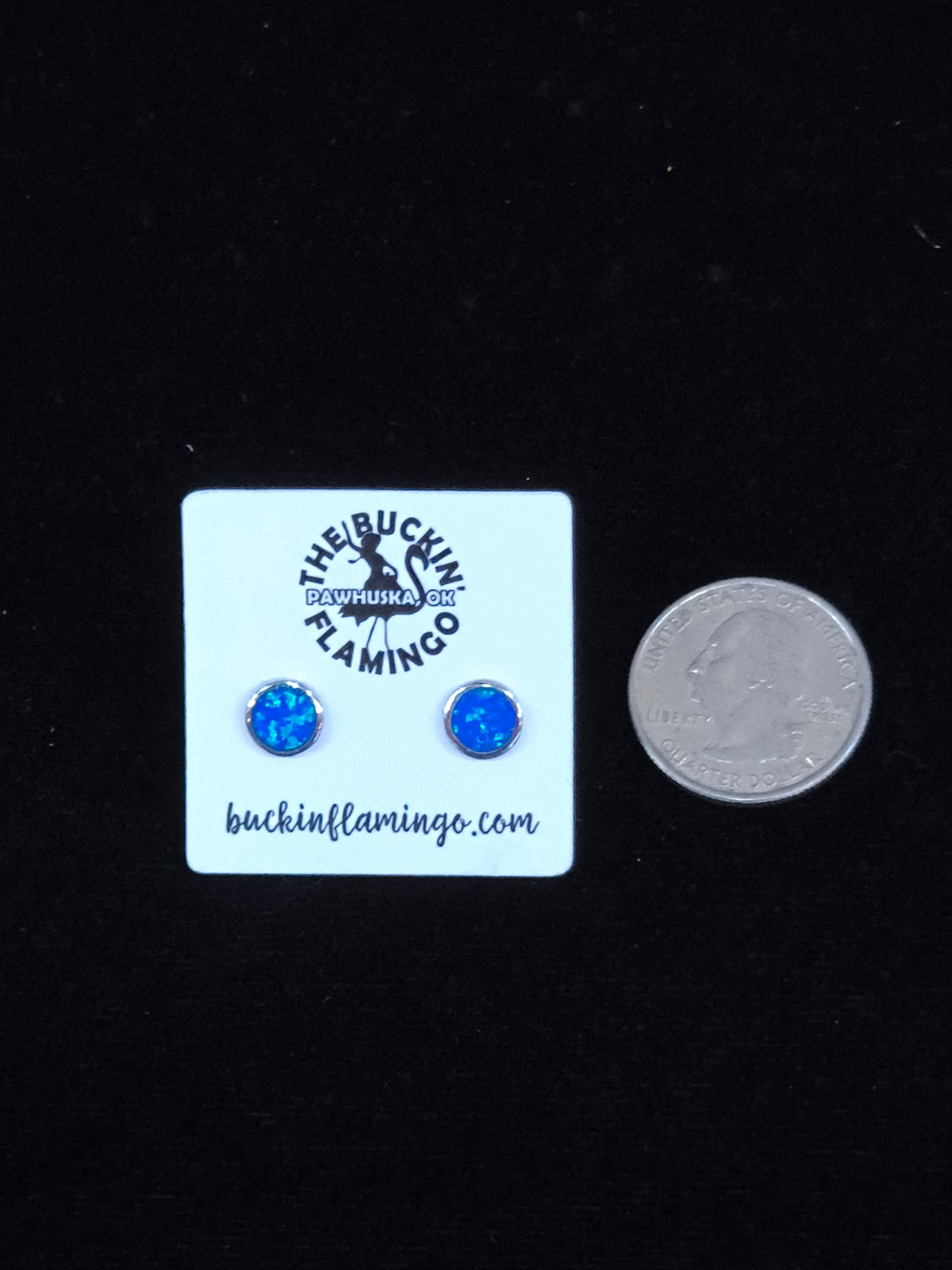 7.5mm Blue Opal Inlay Studs