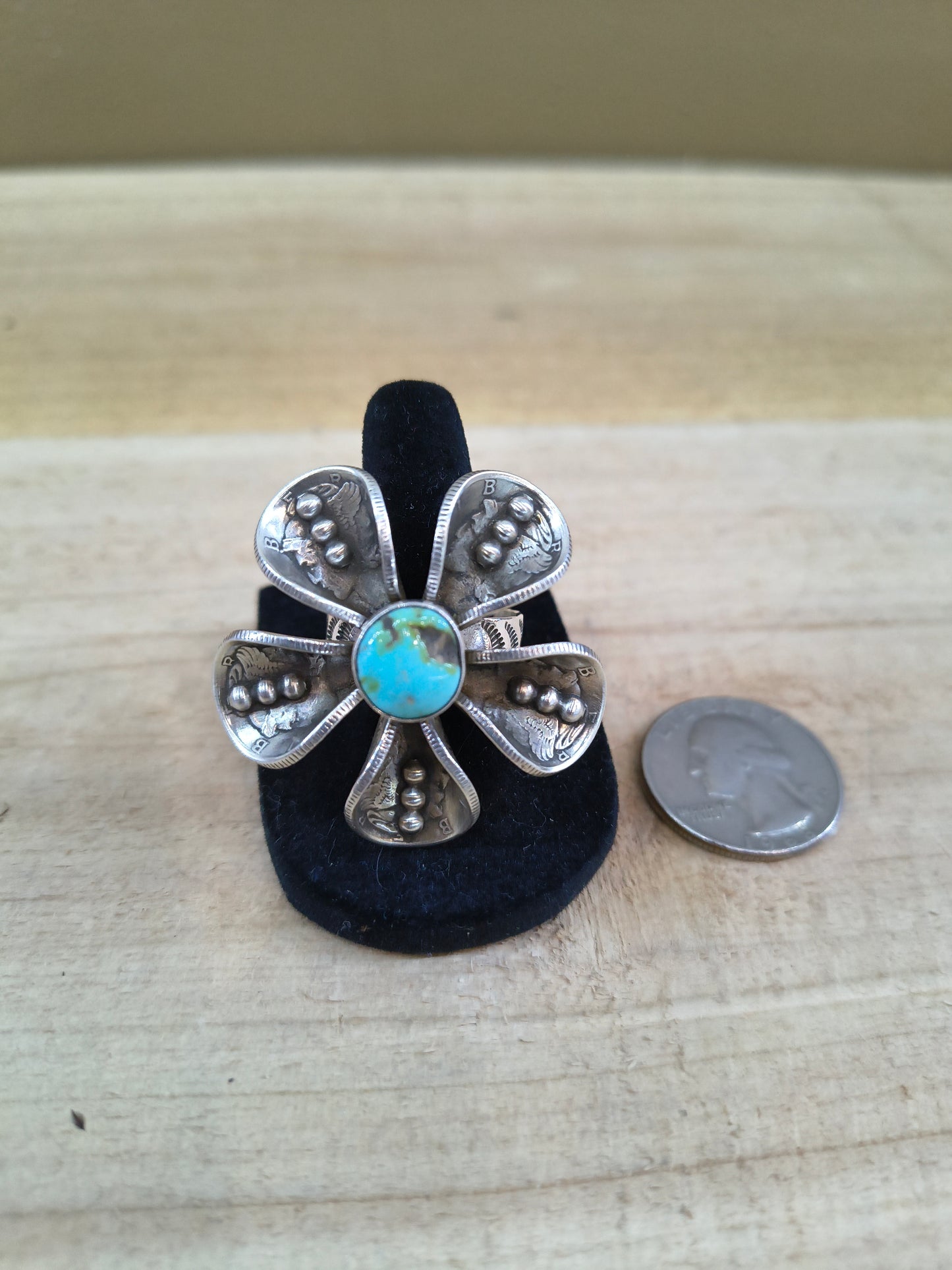 Sonoran Gold Mercury Dime Adjustable Ring by James Begay, Jr., Navajo