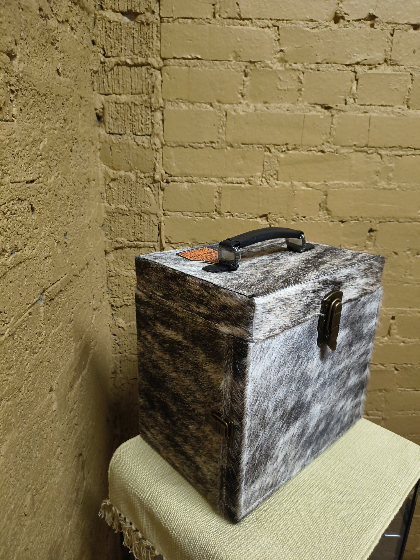 Cowhide Train Case Jewelry Box