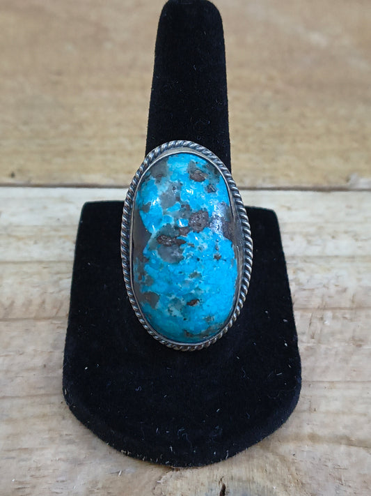 7.0 Persian Turquoise Ring By John Nelson, Navajo