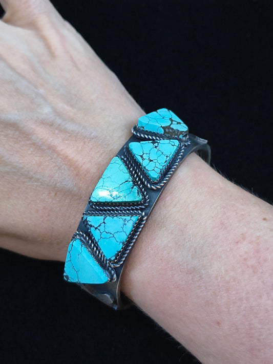 7" Turquoise Arrow Cuff by Kevin Billah, Navajo