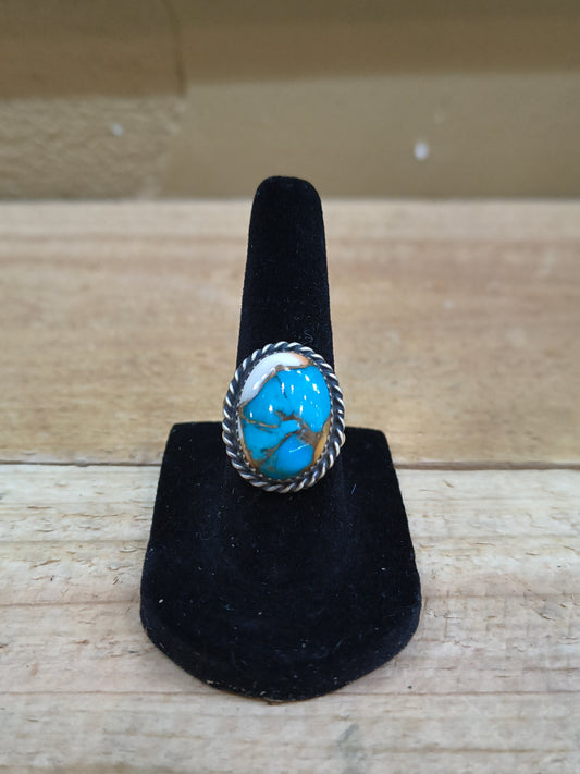 6.0 Spiny Turquoise Ring, Navajo Made