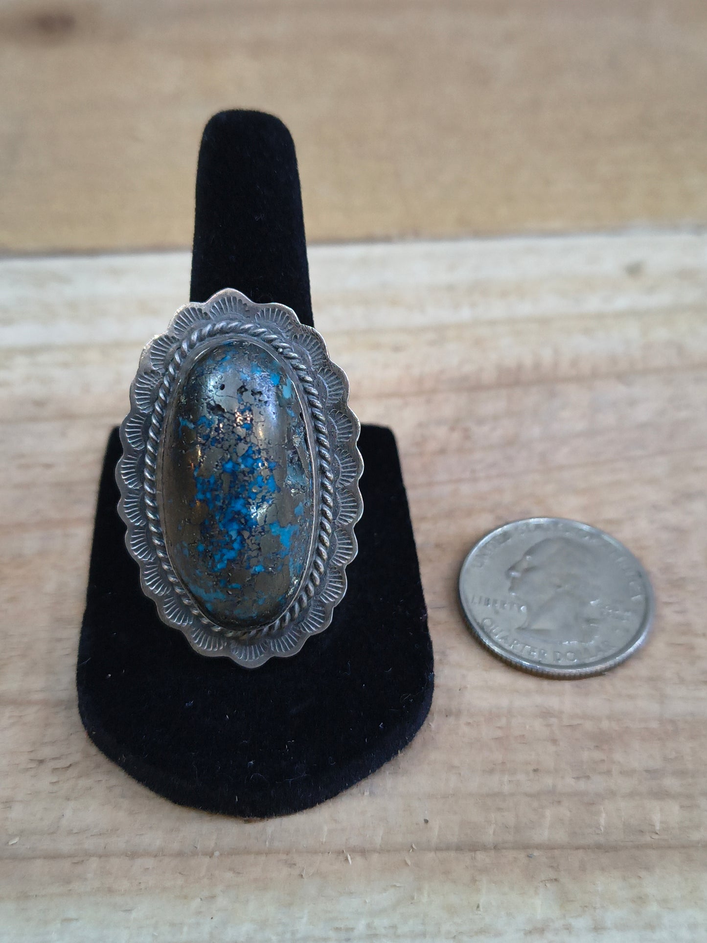 7 Persian Turquoise Ring By John Nelson, Navajo