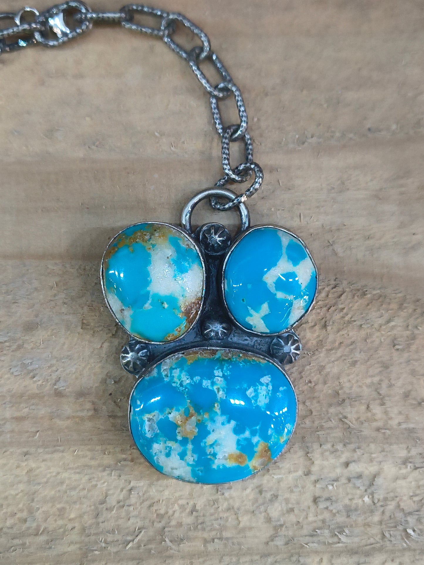 20" White Water Turquoise Adjustable Lariat Necklace by Bison, Navajo