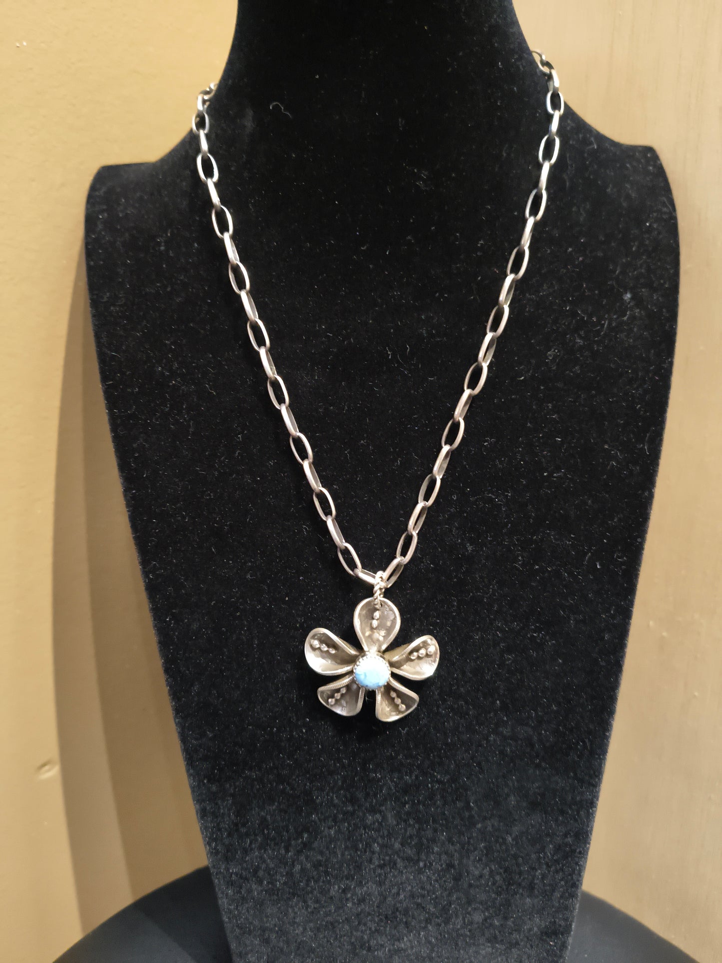 Golden Hills Mercury Dime 20" Paperclip Necklace by James Begay, Jr., Navajo