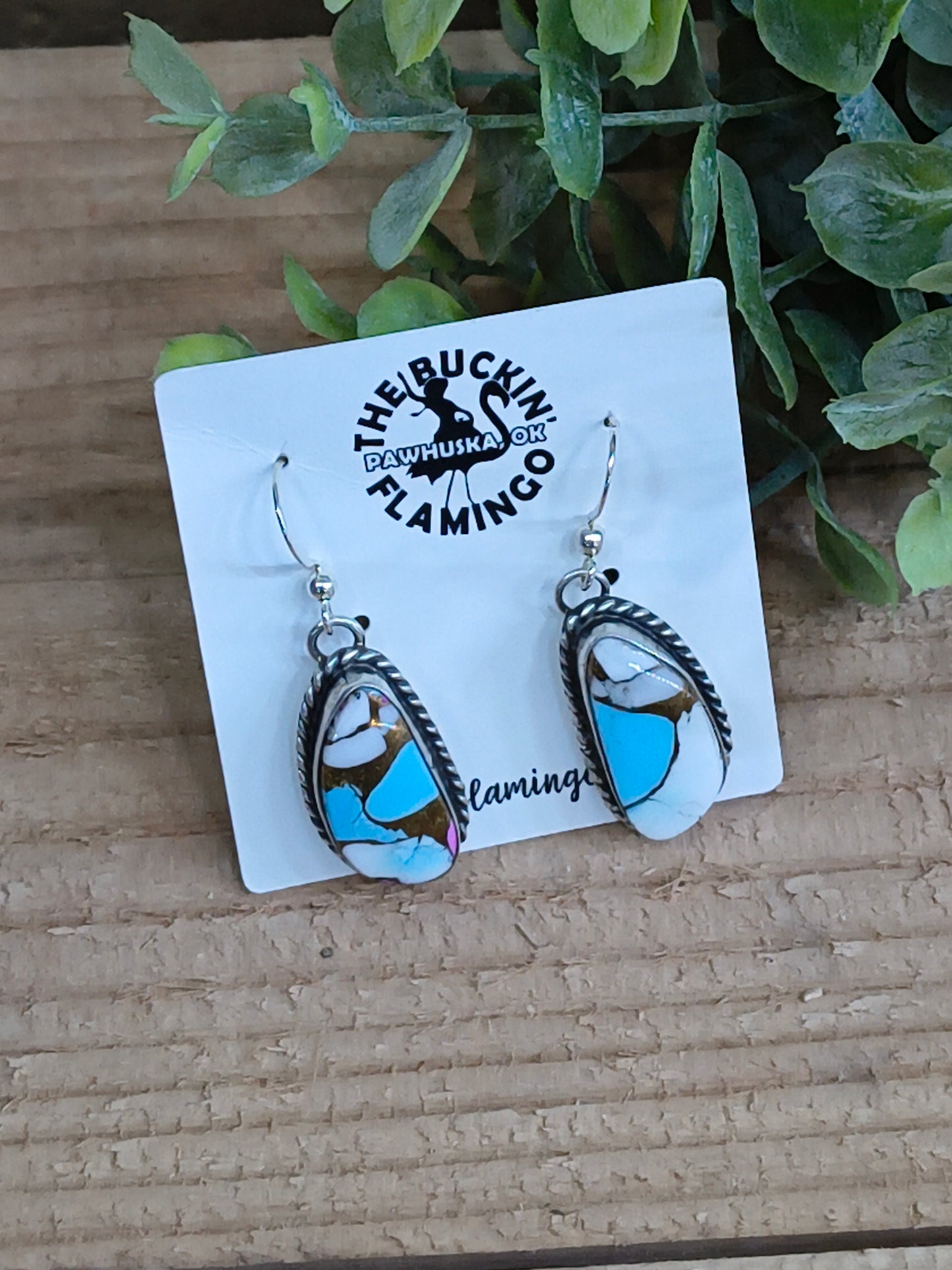 Cotton Candy Dangle Earrings by Chassity Belone, Navajo
