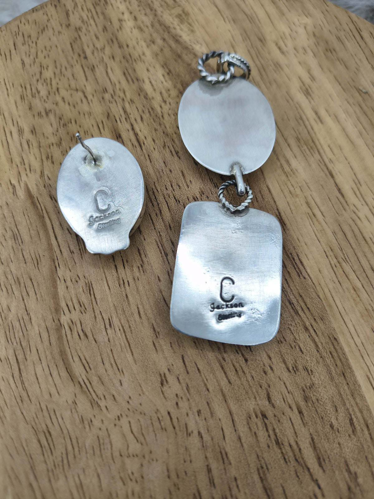 Turquoise Earring & Pendant Set by Christina Jackson, Navajo