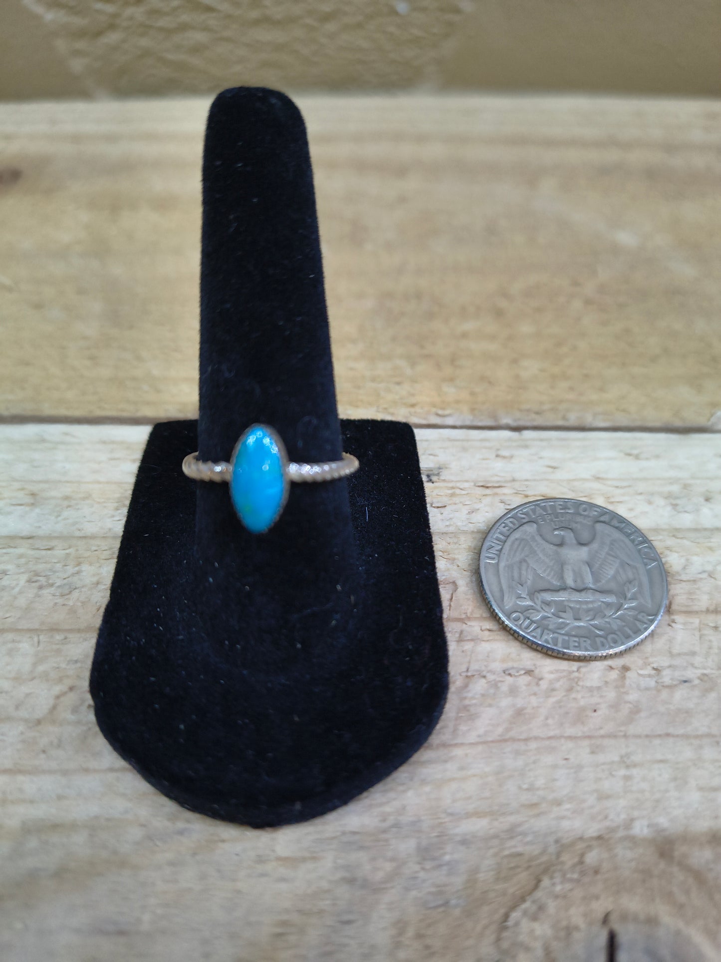 Dainty Turquoise Ring by Soyei Coho, Navajo