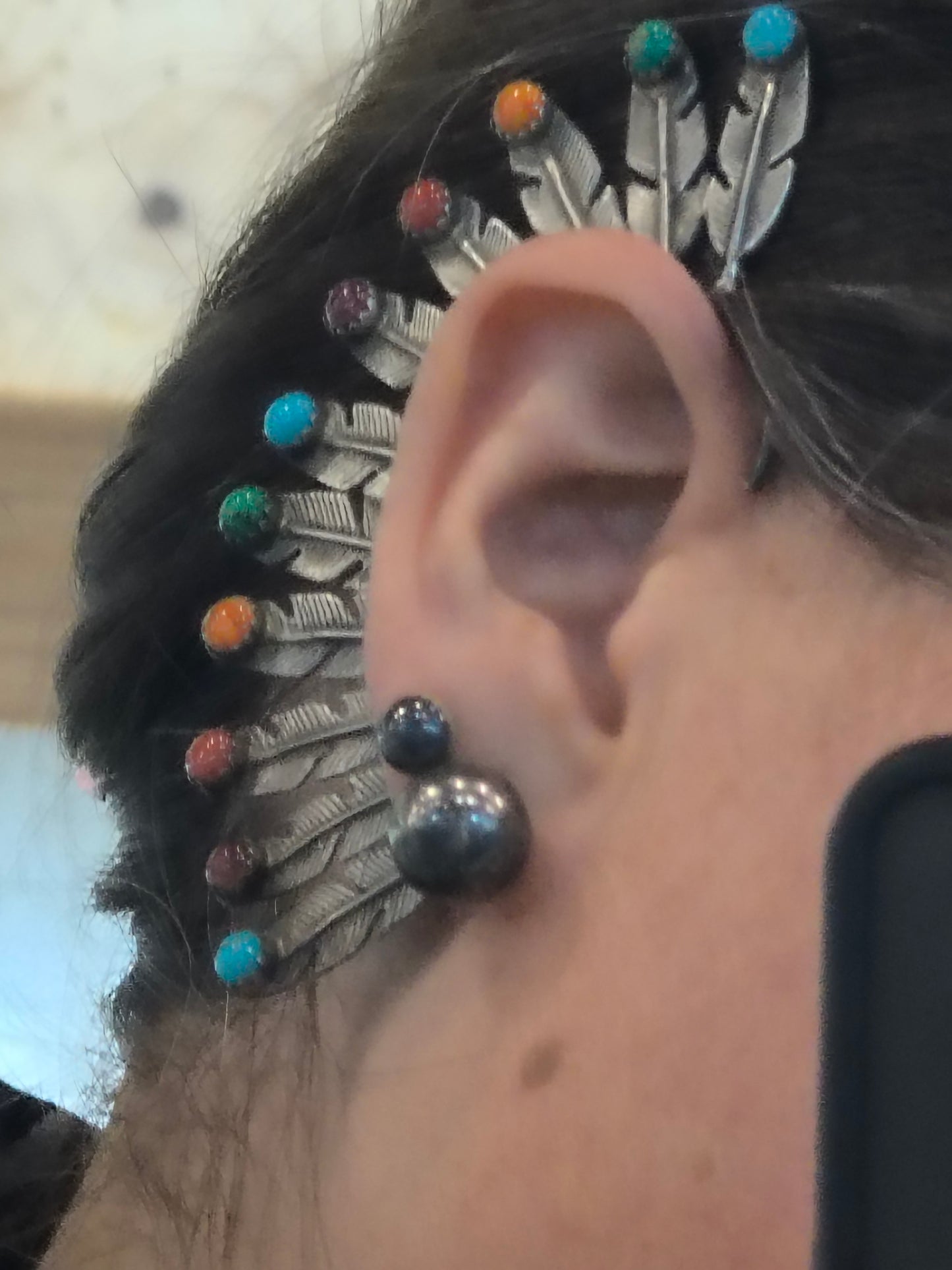 Feather Native Head Dress Earring Cuff
