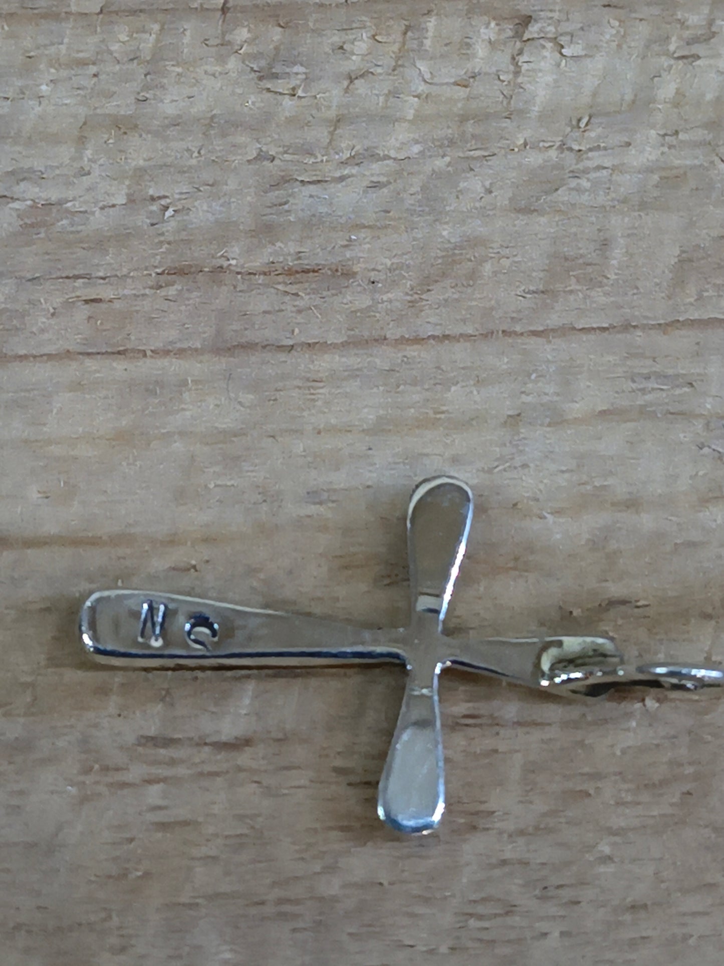 INLAY CROSS PENDANT 4mm bail by Sylvester Noche, Zuni