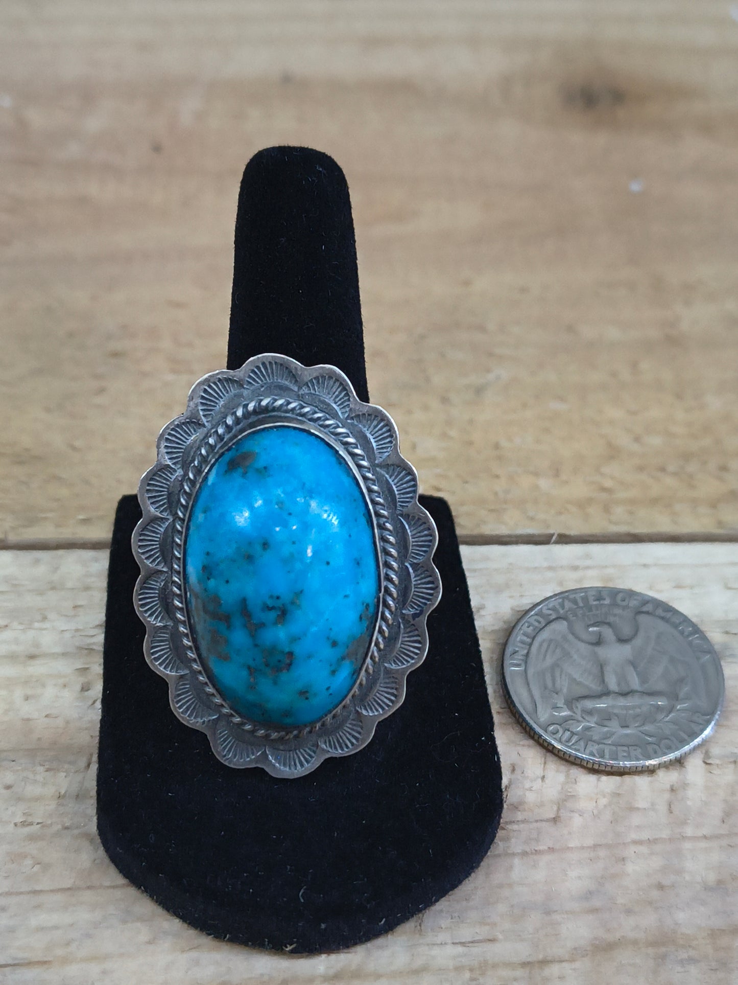 7.5 Kingman Turquoise Ring by John Nelson