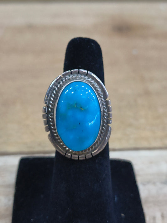 6.5 Kingman Turquoise Ring by Peggy Skeets, Navajo