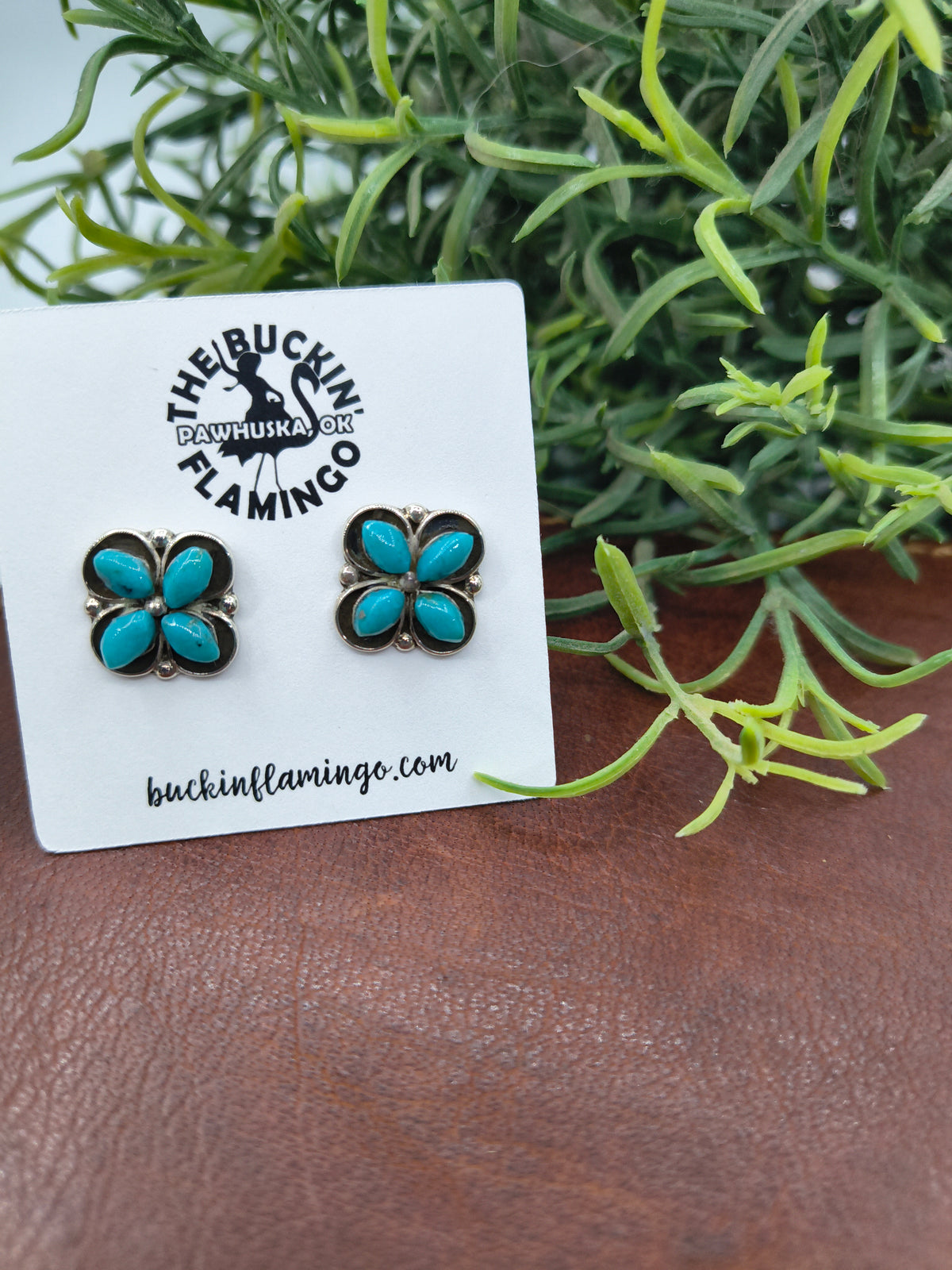 Turquoise Earrings by Kenneth Natewa & Velda Cachini, Zuni