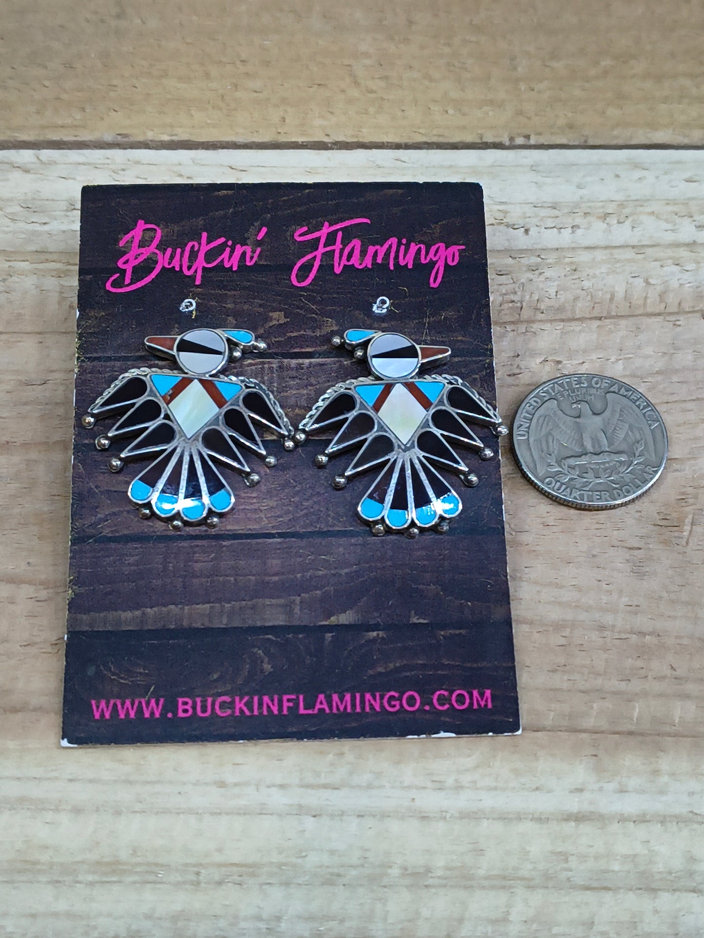 Multi-Stone Bird Post Earrings