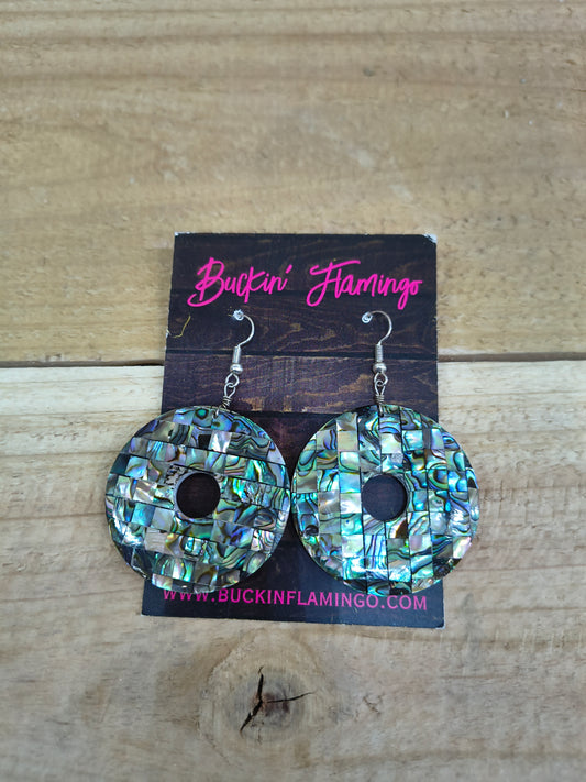Abalone Inlay Hook Earrings