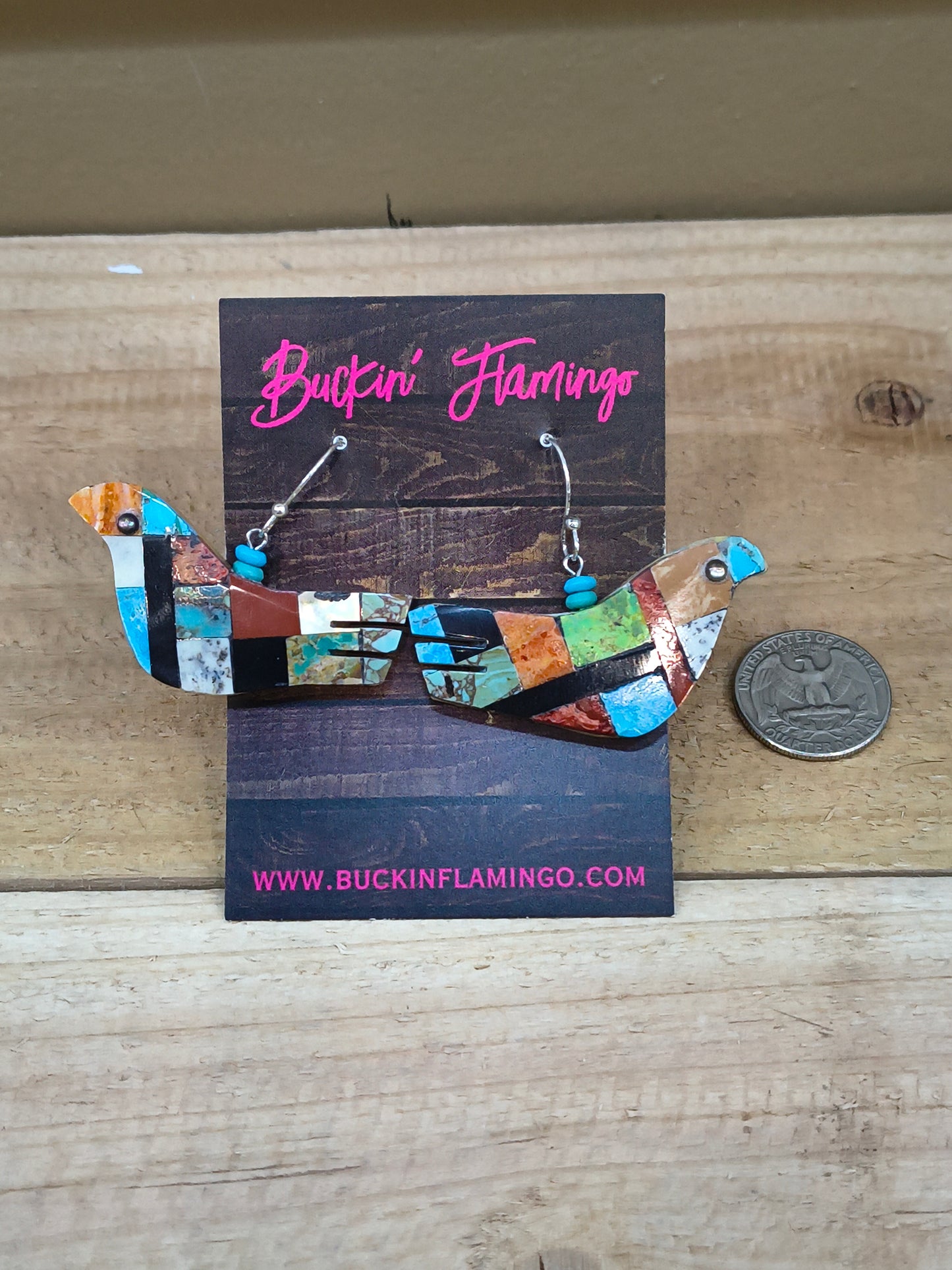 Lapidary Bird Dangle Earrings by Jolene Bird