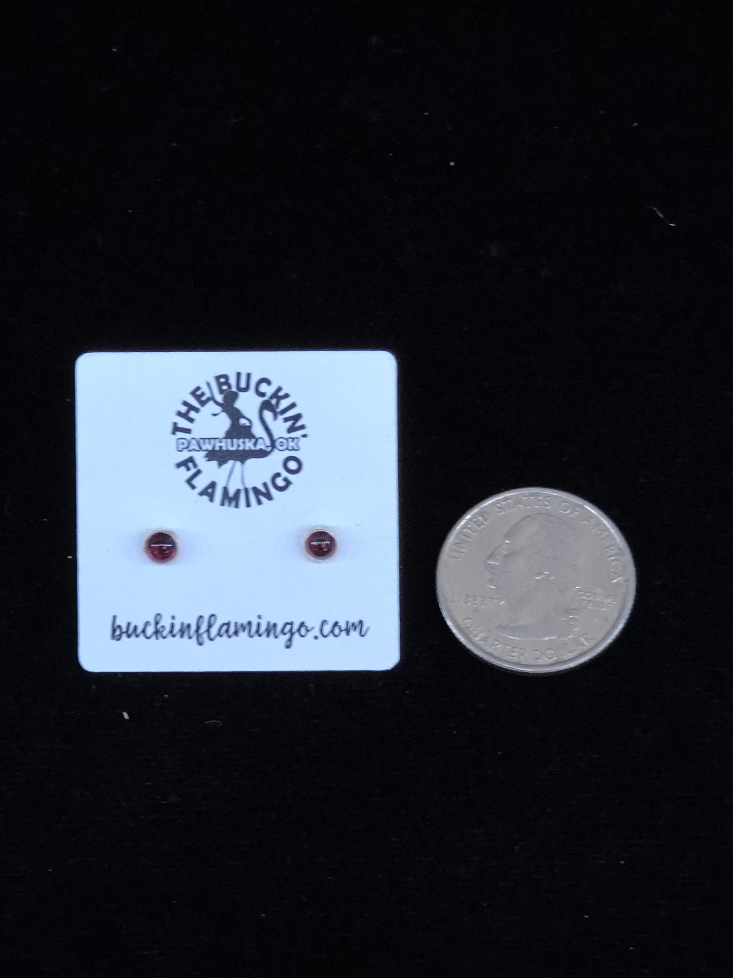 4.5 mm Garnet Post Earrings