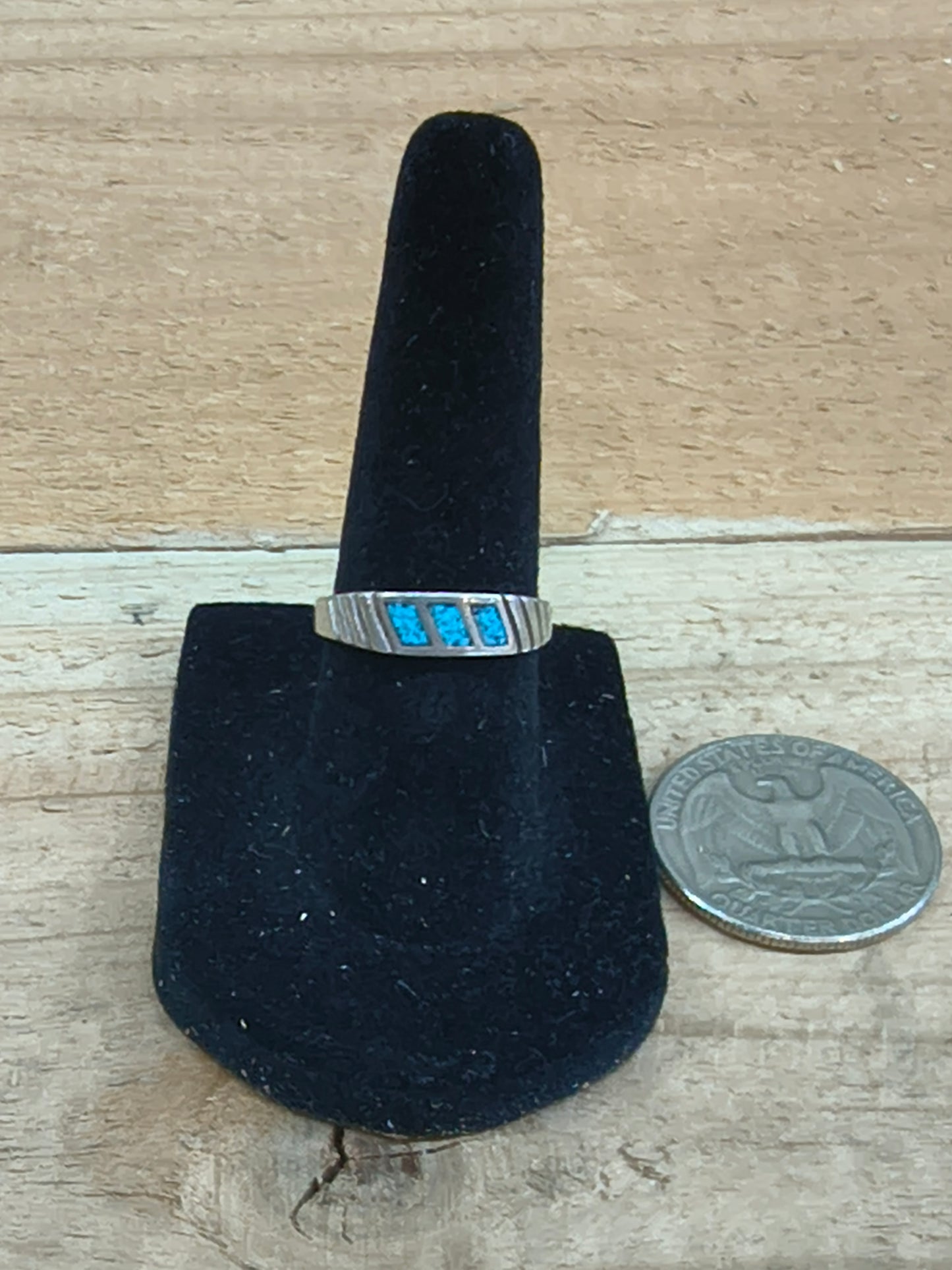 6.0 Turquoise Chip Inlay Ring