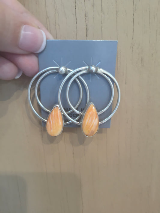 LOT 50 B 9/27 Orange Spiny Oyster by Lawrence James, Navajo