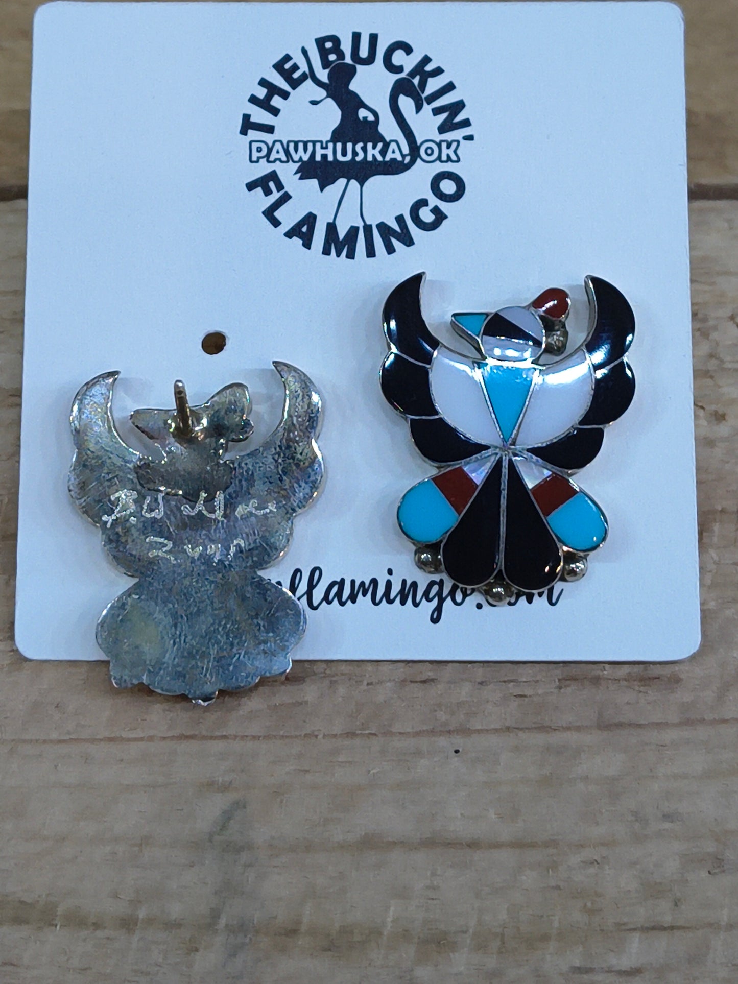 Zuni Turquoise Bird Inlay Earrings
