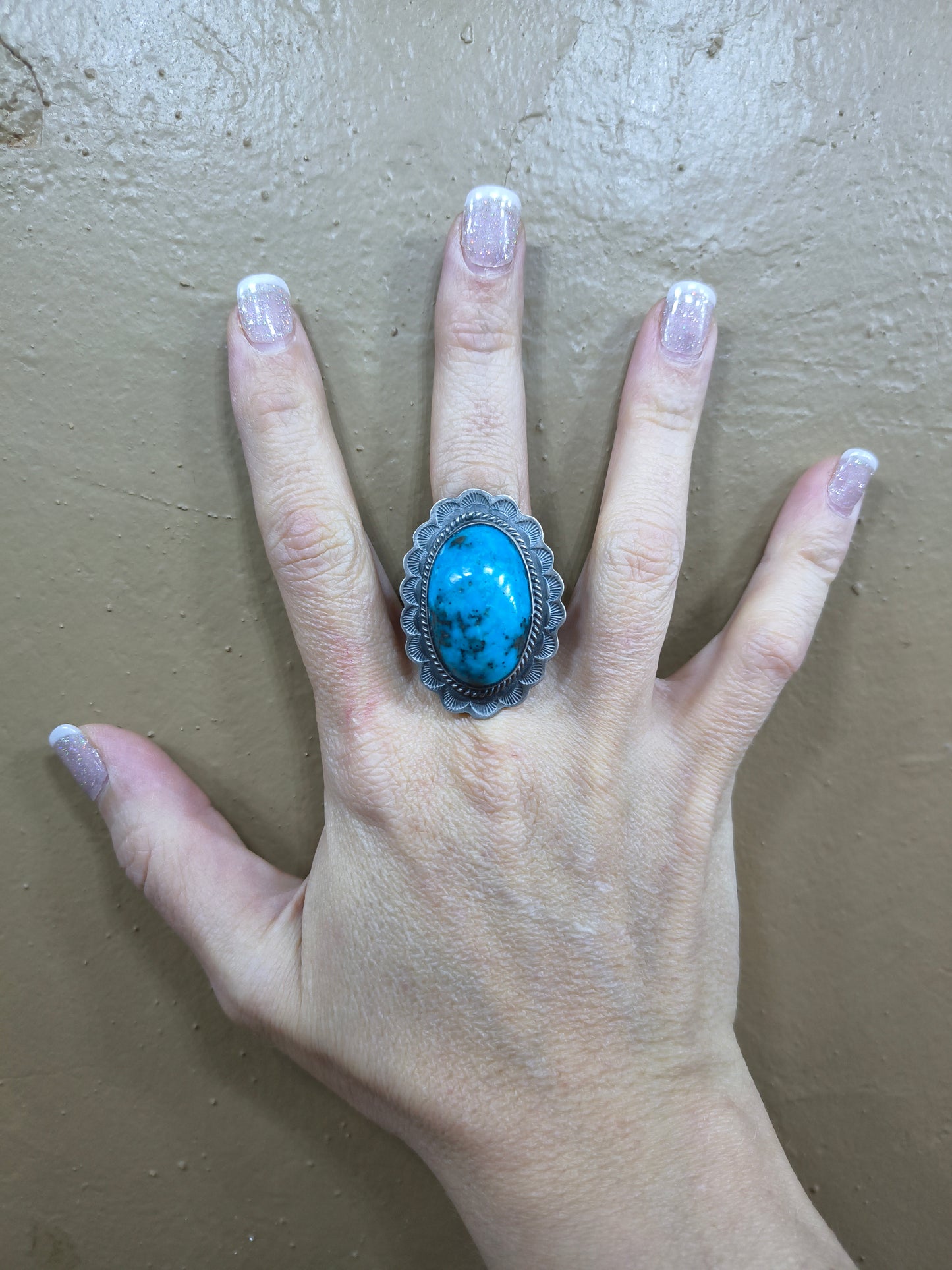 7.5 Kingman Turquoise Ring by John Nelson
