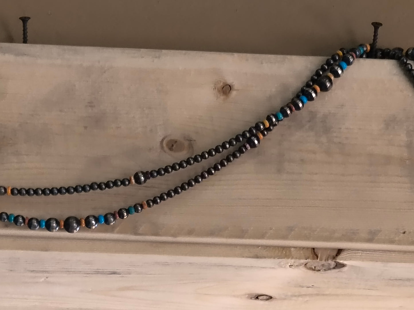 16 Foot Navajo Pearl with Turquoise & Spiny Oyster Necklace