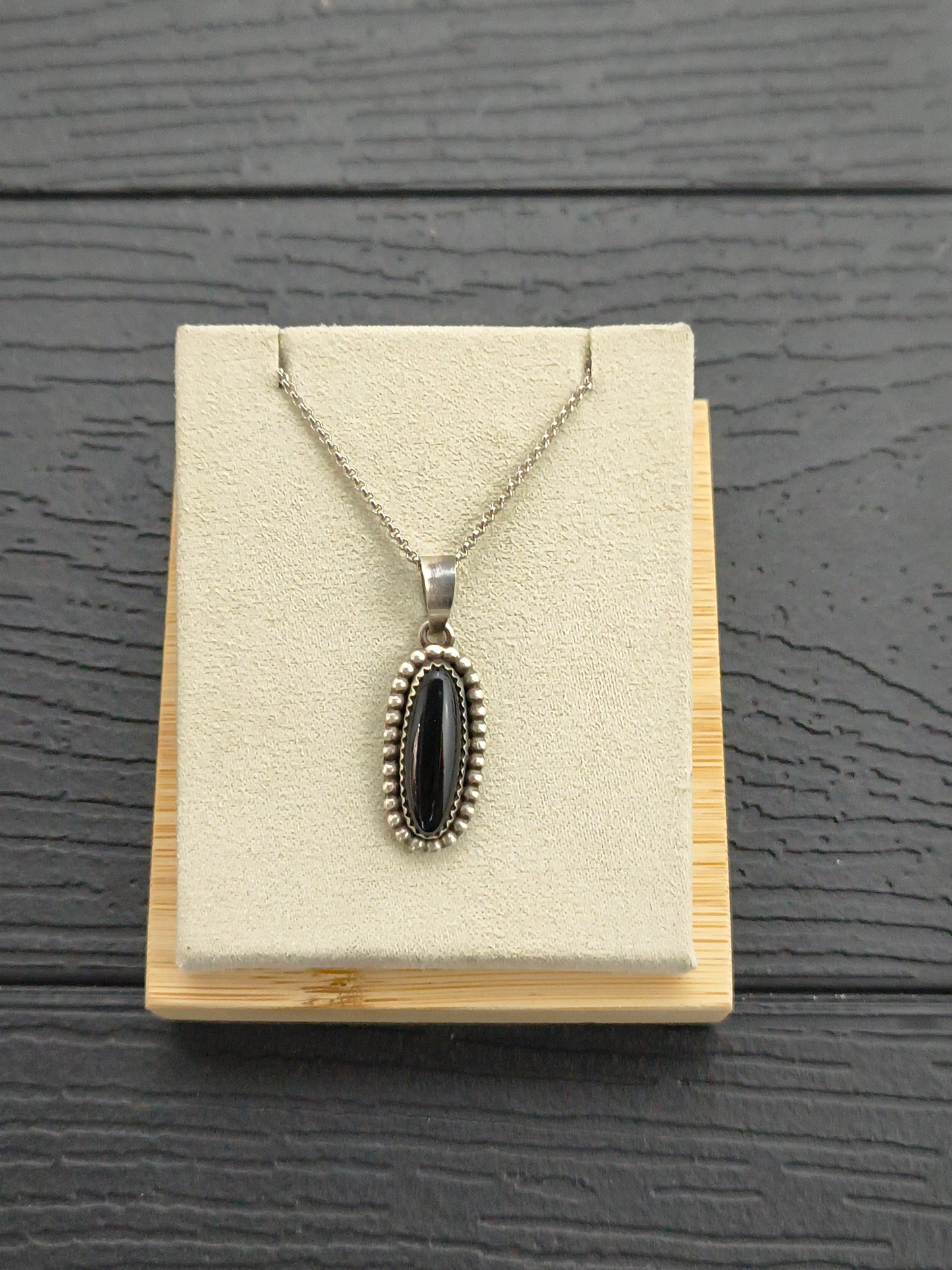 Bead Border Black Onyx 18" Necklace