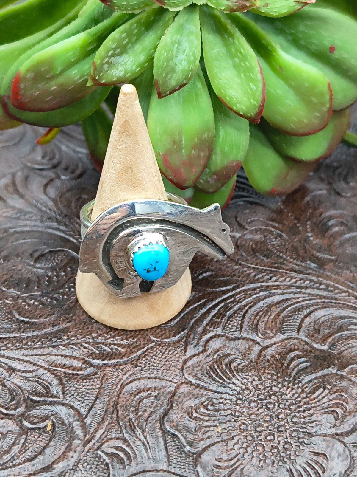 4 Piece Set by Marie Jackson, Navajo-Ring Size 8.0, 23” Handmade Chain with Sleeping Beauty Turquoise, Lapis, and Coral.