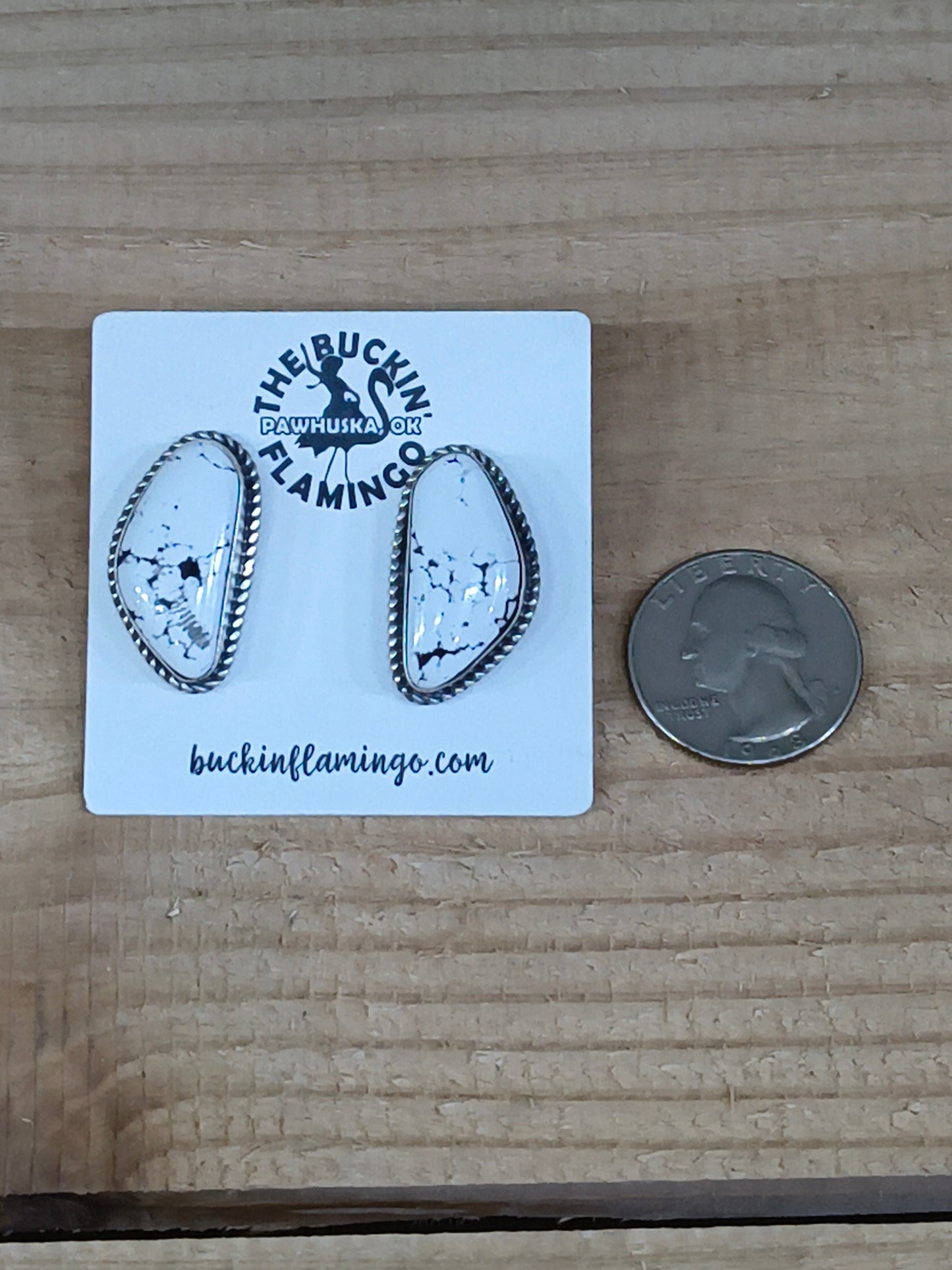 White Buffalo Earrings by Elouise Kee Navajo
