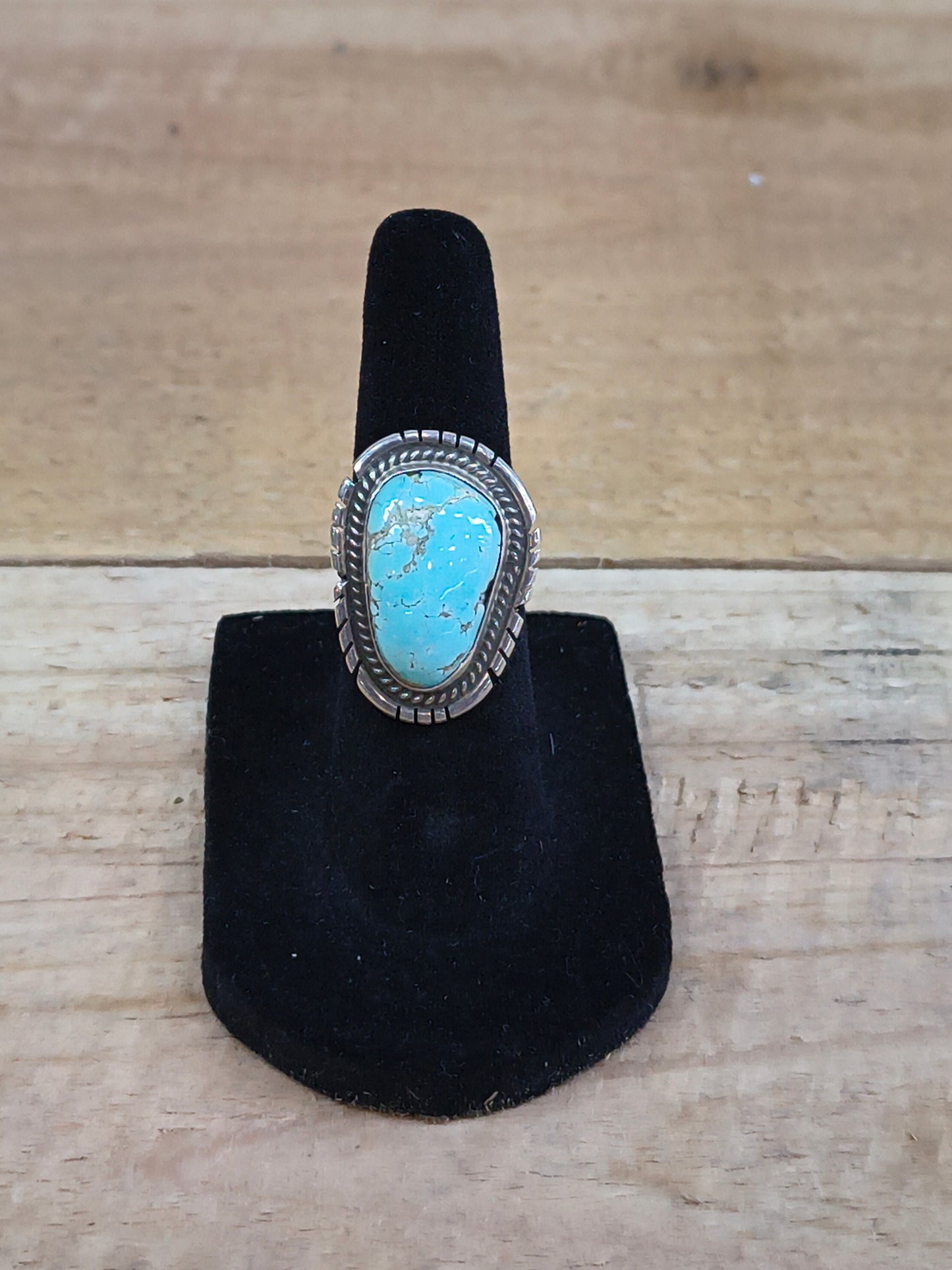 4.5 Kingman Turquoise Ring by Peggy Skeets, Navajo