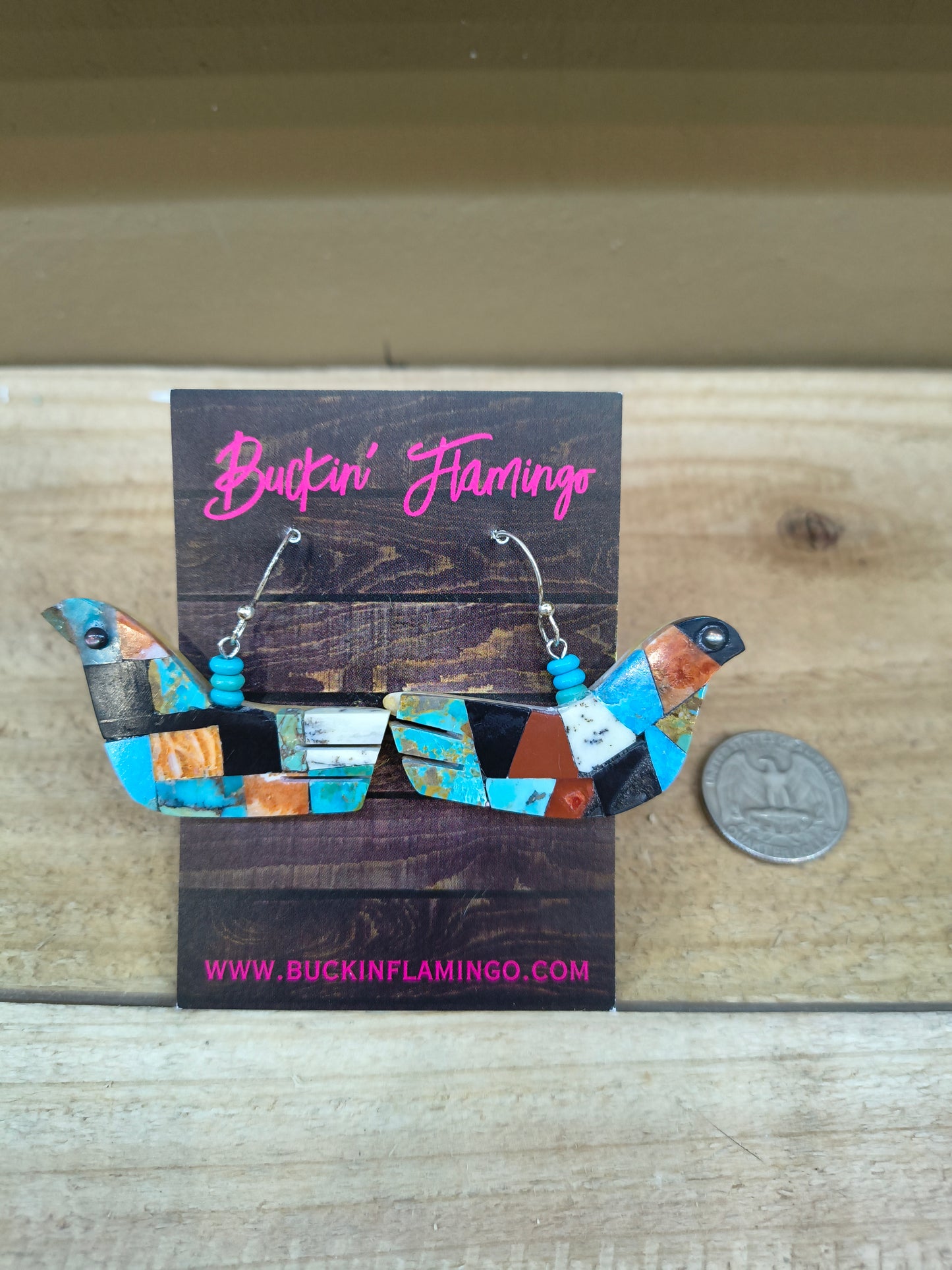 Lapidary Bird Dangle Earrings by Jolene Bird