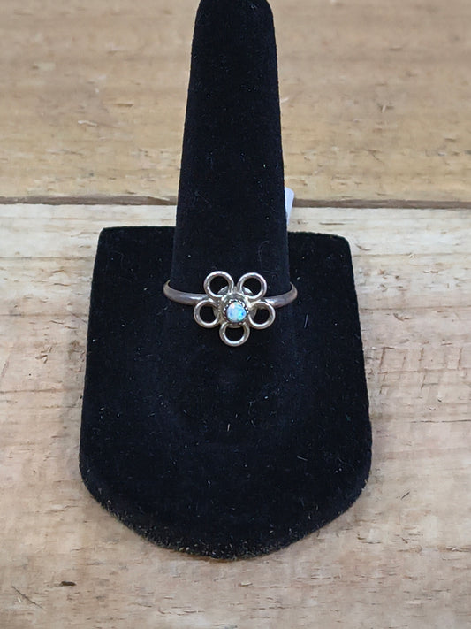 7.0 Tiny Opal Flower Ring