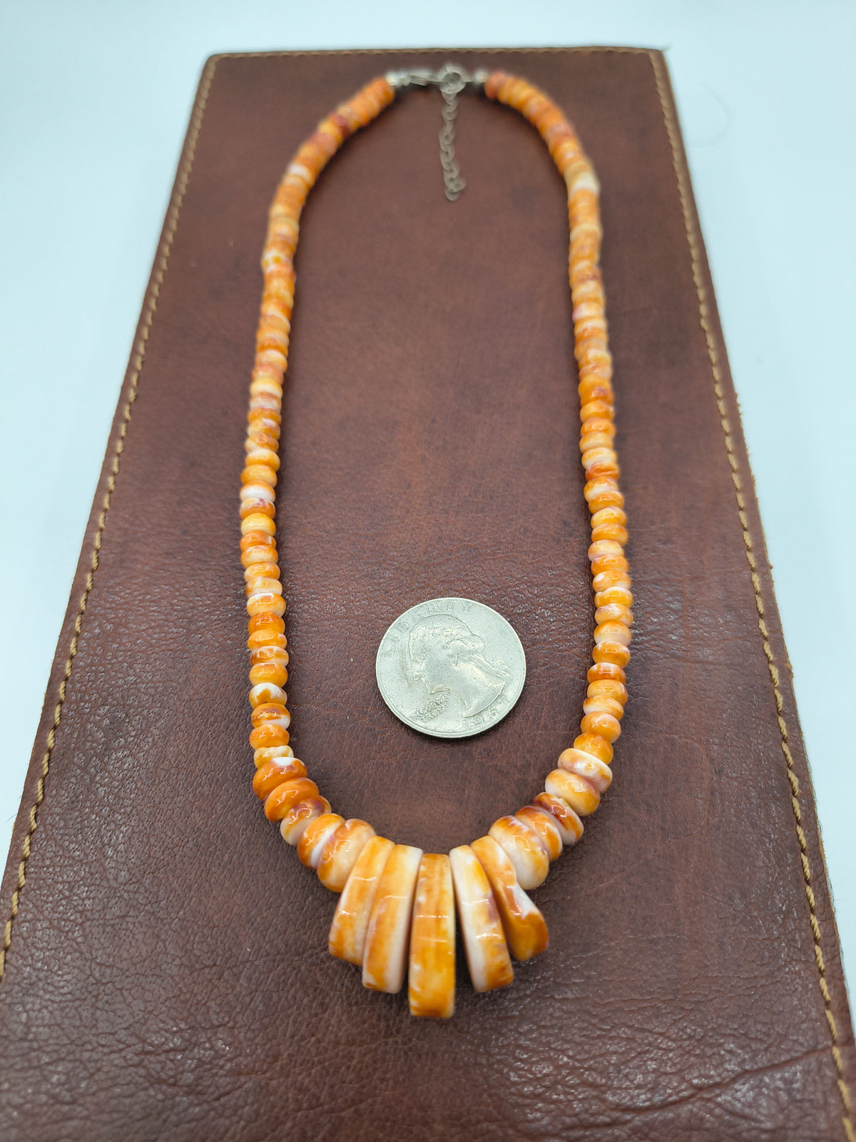 17' + 2" Extender Spiny Oyster Shell Necklace