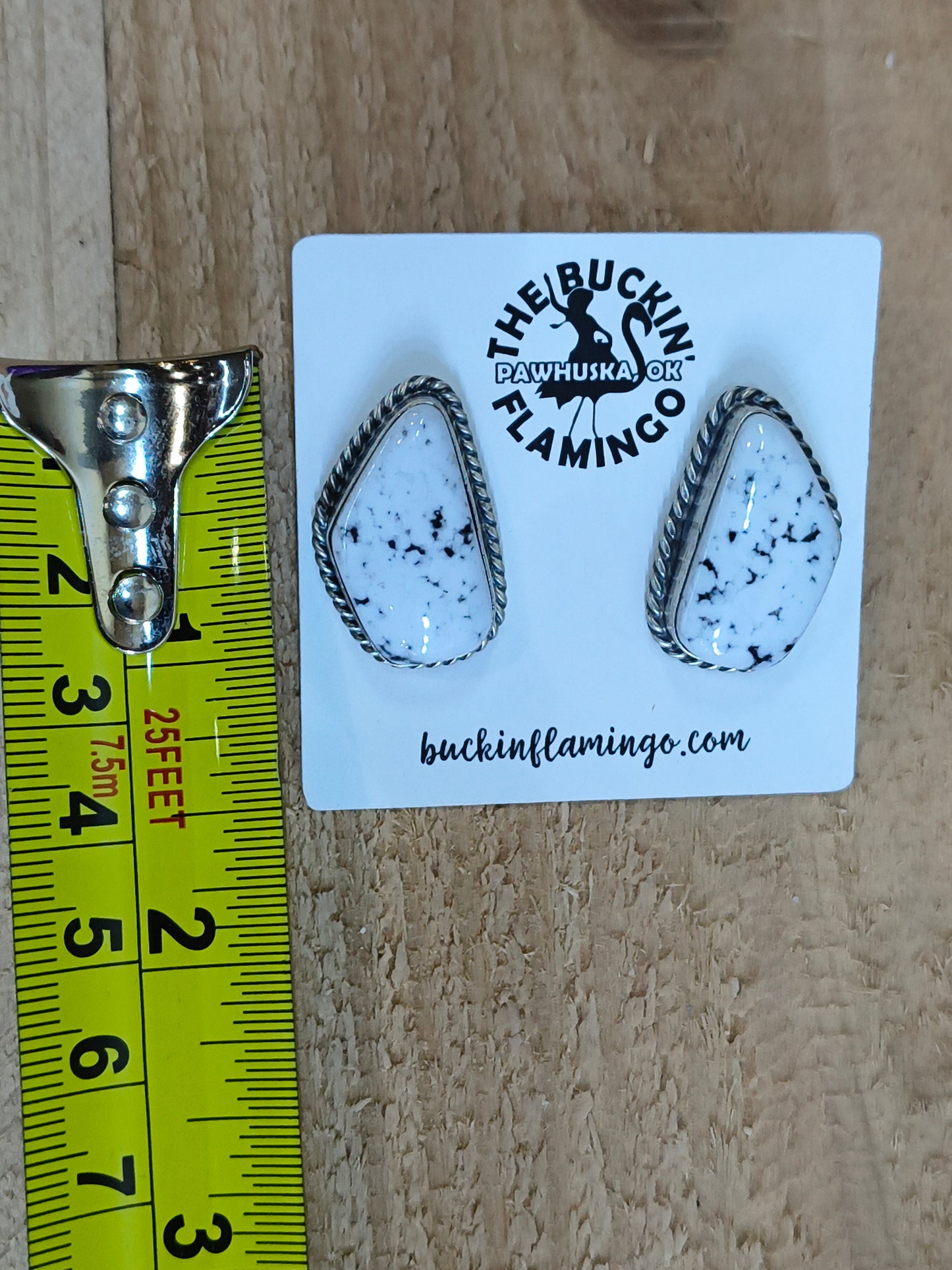White Buffalo Earrings by Elouise Kee Navajo