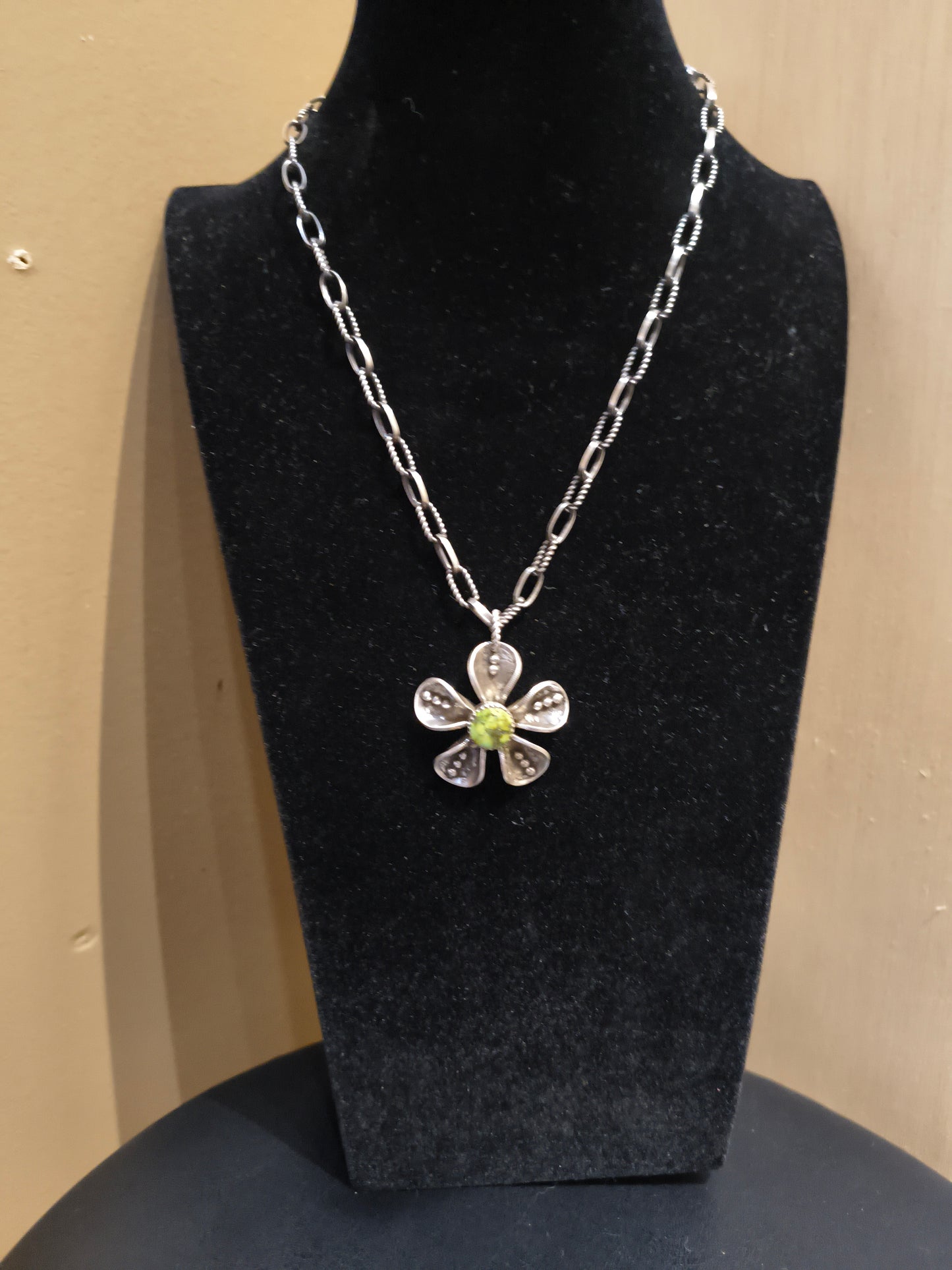 Palomino Mercury Dime 20" Paperclip Necklace by James Begay, Jr., Navajo