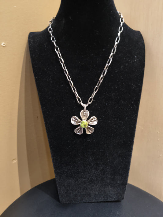 Palomino Mercury Dime 20" Paperclip Necklace by James Begay, Jr., Navajo