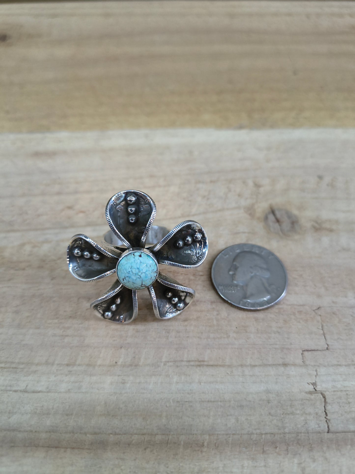 Dry Creek Mercury Dime Adjustable Ring by James Begay, Jr., Navajo