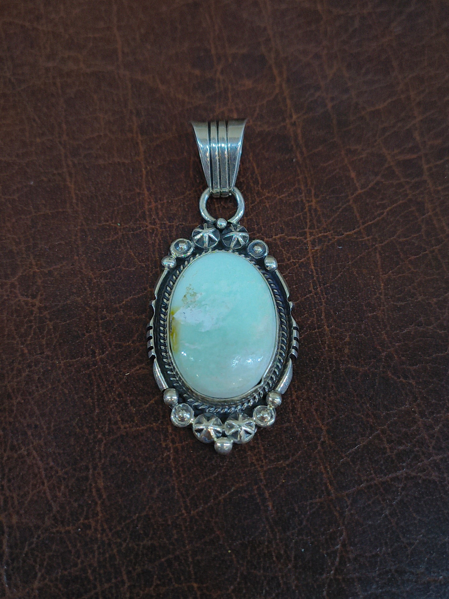 Palomino Turquoise Pendant with a 7mm Bale by Daniel Benally, Navajo