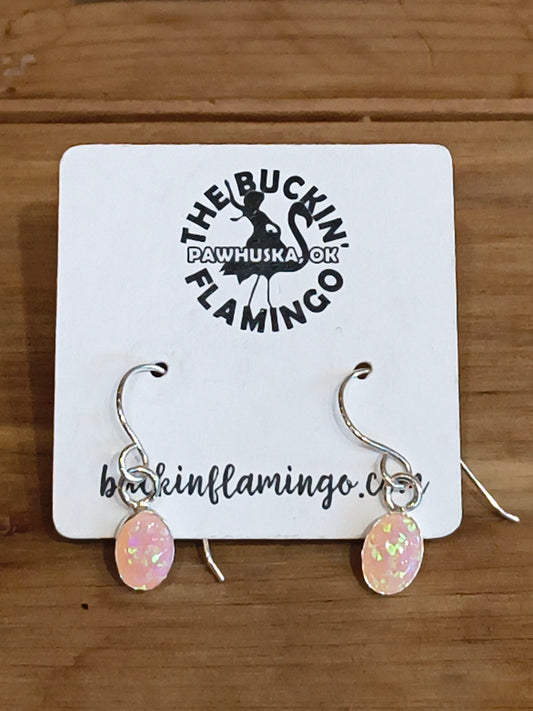Light Pink Opal 5 mm Dangling Earrings