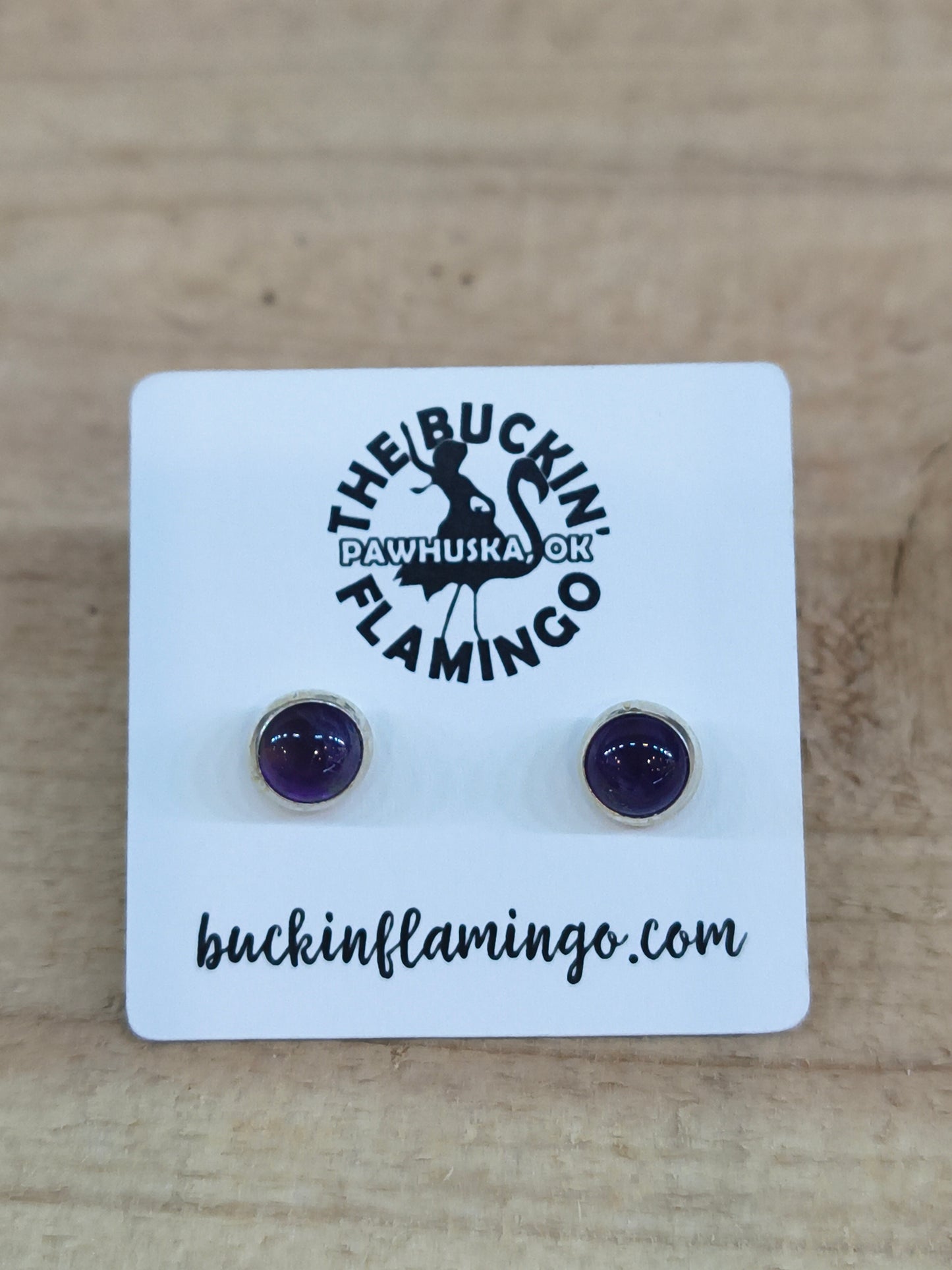 Small Amethyst 6.5 mm Post Earrings